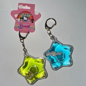 Sanrio Hello Kitty Star Keychain Duo - Blue and Yellow